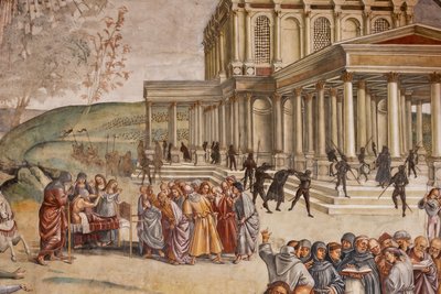 Prediking en de daden van de Antichrist (detail) door Luca Signorelli