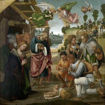 De Aanbidding der Herders, 1522 door Luca Signorelli