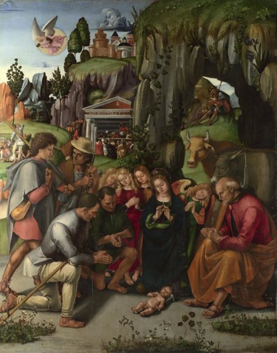 De Aanbidding der Herders, c. 1496 door Luca Signorelli