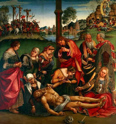 De Deposition of de Rouw over de Dode Christus door Luca Signorelli