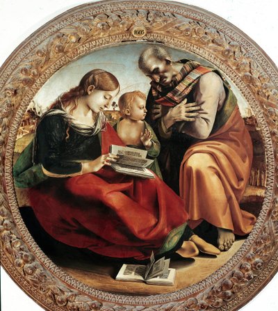 De Heilige Familie door Luca Signorelli