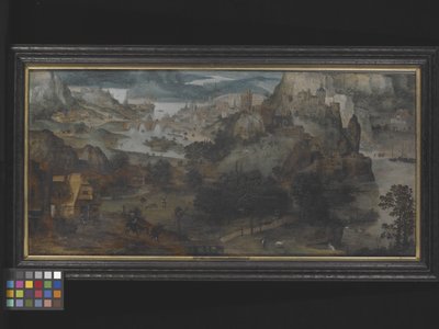 Landschap met de vlucht naar Egypte door Lucas (circle of) Gassel