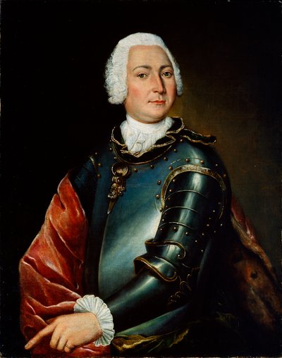 Portret van graaf Ernst Christoph von Manteuffel, 18e eeuw door Lucas Conrad Pfandzelt