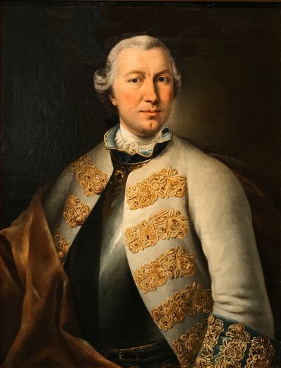 Portret van graaf Karl von Sievers 1710-1774, 1755 door Lucas Conrad Pfandzelt