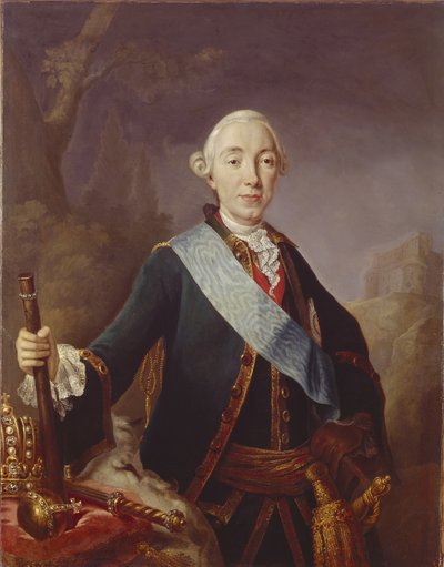 Portret van tsaar Peter III van Rusland 1728-1762, 1761 door Lucas Conrad Pfandzelt