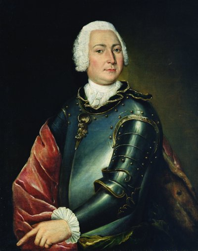 Portret van Graaf Ernst Christoph von Manteuffel door Lucas Conrad Pfanzelt