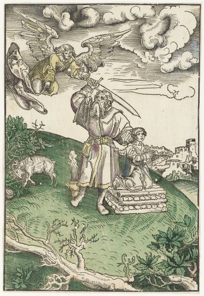 Abraham offert zijn zoon Isaac door Lucas Cranach