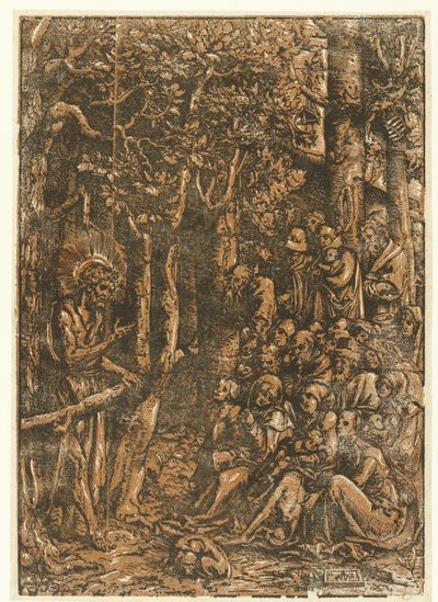 Johannes de Doper predikt tot de mensen door Lucas Cranach