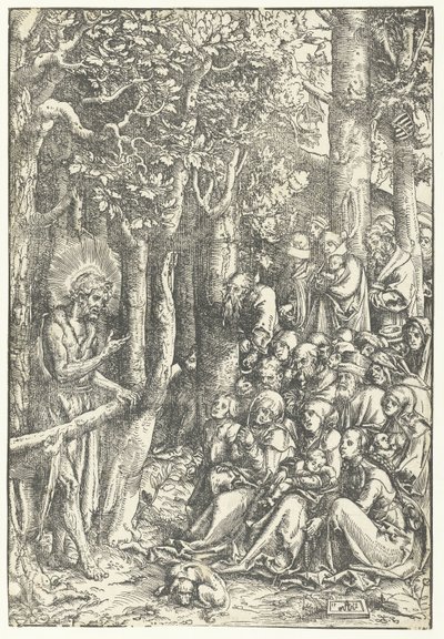 Johannes de Doper predikt tot mensen door Lucas Cranach