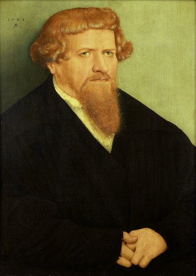 Portret van een man door Lucas Cranach (II) (attributed to)
