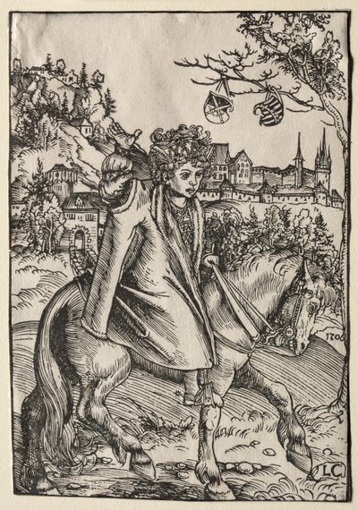 Een Jongen te Paard door Lucas Cranach