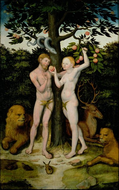 Adam en Eva door Lucas Cranach the Elder