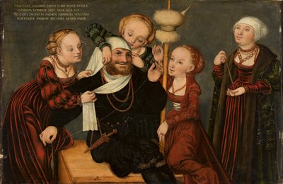 Herkules und Omphale door Lucas Cranach
