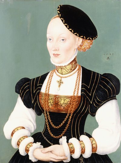 Portret van Anne van Denemarken door Lucas Cranach