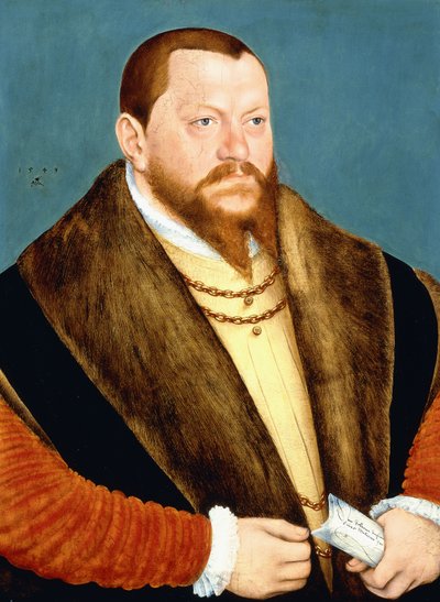 Portret van hertog Augustus van Saksen door Lucas Cranach