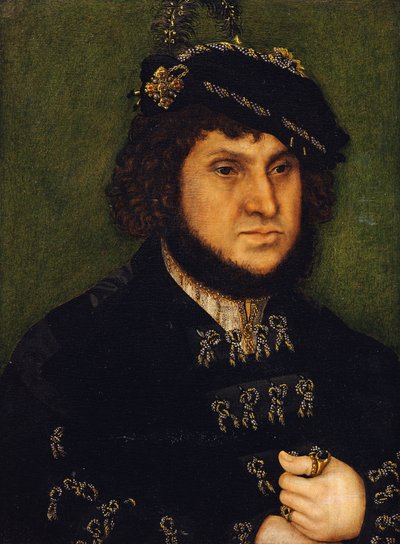 Portret van keurvorst hertog Johann der Bestandige von Sachsen door Lucas Cranach
