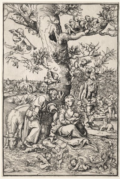 Rust tijdens de Vlucht naar Egypte door Lucas Cranach
