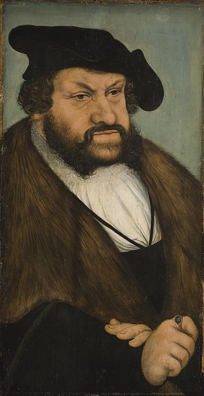 Portret van keurvorst Johan de Standvastige van Saksen (1468-1532) door Lucas Cranach d.Æ.