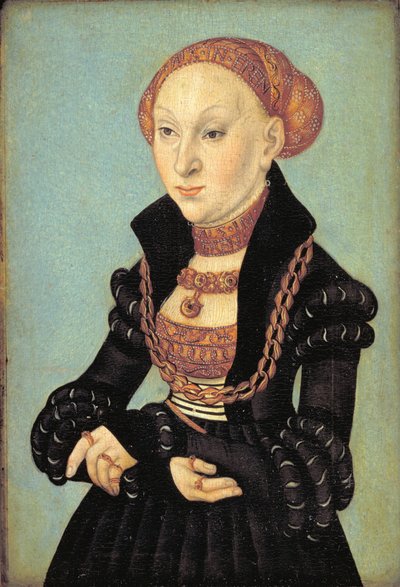 Portret van de keurvorstin Sibyl van Saksen (1510-1569) door Lucas Cranach d.Æ.