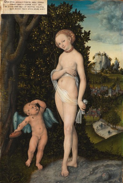 Venus met Cupido die honing steelt door Lucas Cranach d.Æ.