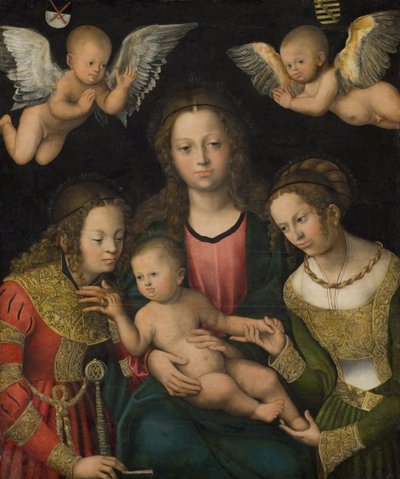 Maagd en Kind met de heiligen Catharina en Barbara door Lucas Cranach d.Æ.