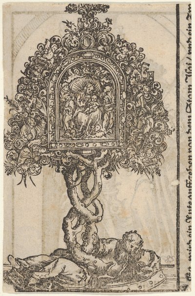 Een gouden relikwie met de boom van Jesse, uit de grote serie Wittenbergse relikwieën, 1509 door Lucas Cranach the Elder