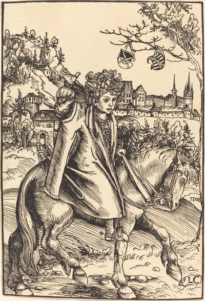 Een Saksische Prins te Paard door Lucas Cranach the Elder