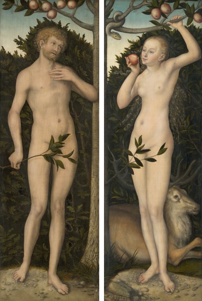 Adam en Eva door Lucas Cranach the Elder