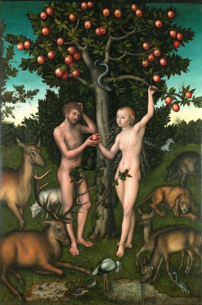 Adam en Eva door Lucas Cranach the Elder