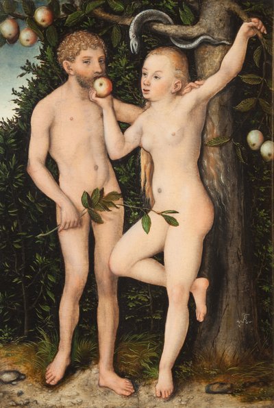 Adam en Eva door Lucas Cranach the Elder