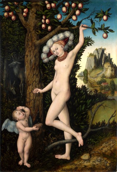 Amor klaagt bij Venus door Lucas Cranach the Elder