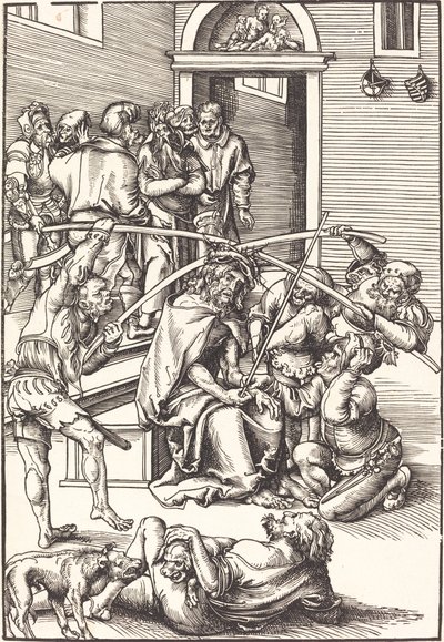 Christus gekroond met doornen door Lucas Cranach the Elder