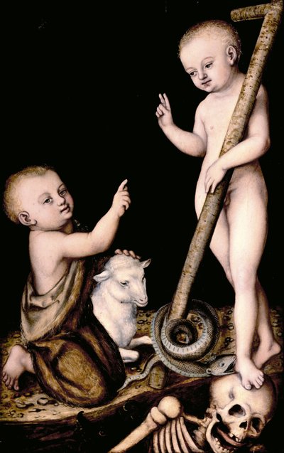 Christus en Johannes de Doper als kinderen, ca. 1535 door Lucas Cranach the Elder