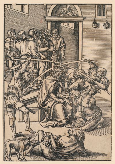 Kroning met Doornen, illustratie uit "De Passie" door Lucas Cranach the Elder