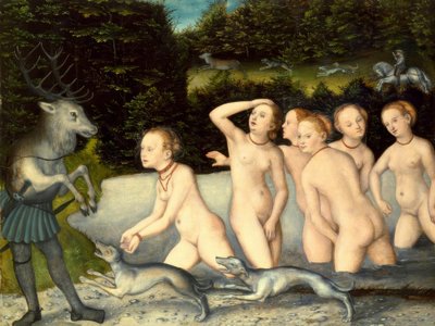 Diana en Aktaeon door Lucas Cranach the Elder