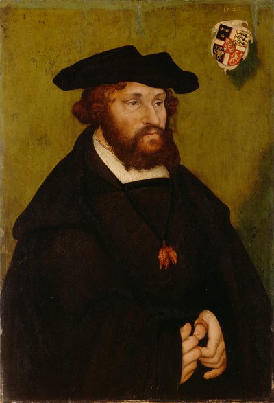 Duits: Bildnis König Christians II. von Dänemark Portret van Koning Christian II van Denemarken door Lucas Cranach the Elder