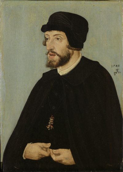 Duits: Bildnis König Ferdinands I. Portret van Ferdinand I, Heilige Roomse Keizer door Lucas Cranach the Elder