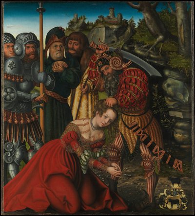 Duits: Das Martyrium der Heiligen Barbara Het martelaarschap van de heilige Barbara door Lucas Cranach the Elder