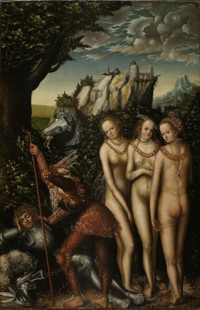 Duits: Das Urteil des Paris Het oordeel van Parijs door Lucas Cranach the Elder