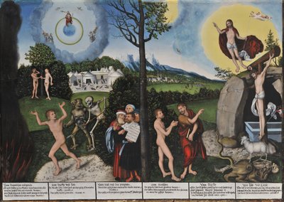 Duits: Gesetz und Gnade Verdoemenis en Verlossing / Wet en Genade door Lucas Cranach the Elder