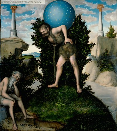 Duits: Herkules en Atlas Hercules en Atlas door Lucas Cranach the Elder
