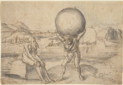 Hercules ontlast Atlas van de wereldbol door Lucas Cranach the Elder