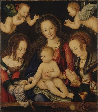 Mariënaltaarretabel, zogenaamde Prinsenaltaar (middenpaneel) door Lucas Cranach the Elder