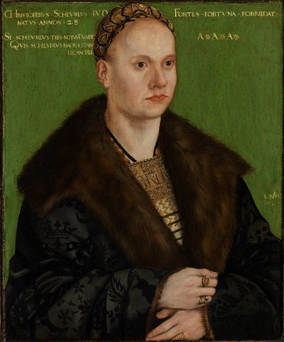 Portret van de humanist Christoph Scheurl door Lucas Cranach the Elder