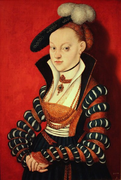 Portret van Christiane von Eulenau door Lucas Cranach the Elder