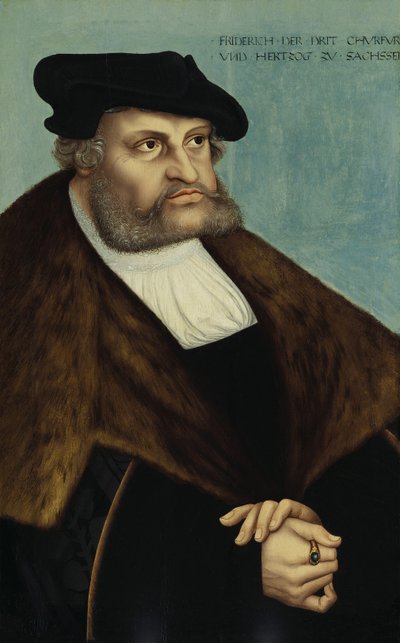 Portret van Frederik III, keurvorst van Saksen 1463-1525 door Lucas Cranach the Elder