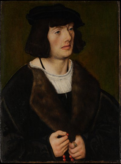 Portret van een man met een rozenkrans door Lucas Cranach the Elder