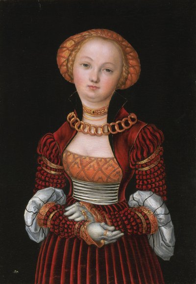 Portret van een vrouw door Lucas Cranach the Elder