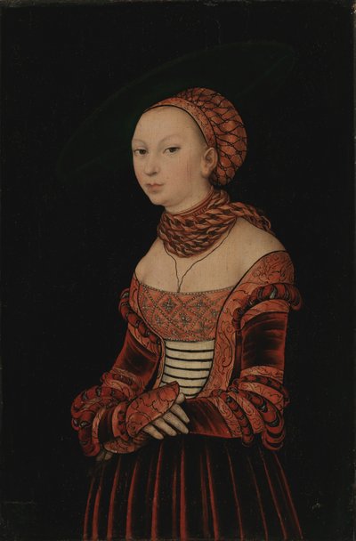 Portret van een jonge vrouw, 1525 door Lucas Cranach the Elder