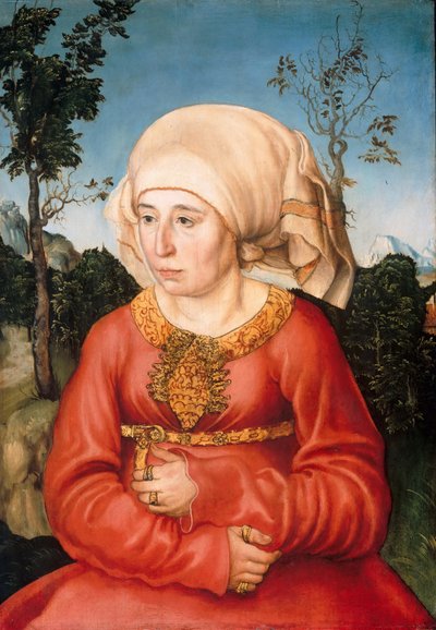 Portret van de vrouw van een jurist door Lucas Cranach the Elder